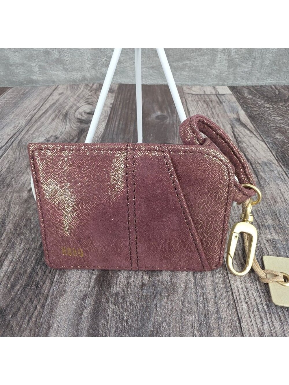 HOBO Sable Bag Charm Sugar Plum Metallic Leather Gift Fairycore Whimsygoth New
